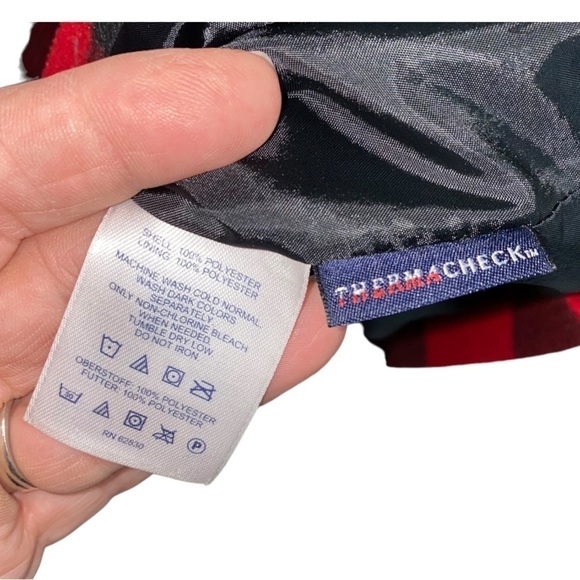 Men’s Lands' End Buffalo Plaid ThermaCheck Fleece Shacket Shirt Jacket‎ Size MT - Picture 5 of 9